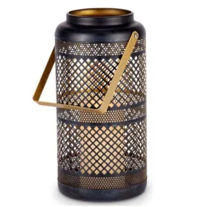 12" Black Metal Indoor/Outdoor Lantern