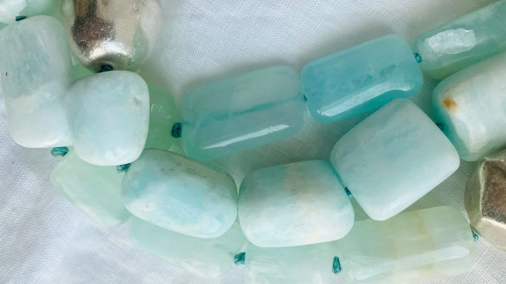 Aquamarine and Silver Multi-Strand Necklace.