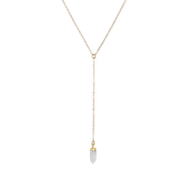 Chalcedony Y Gold-Filled Necklace For Balance