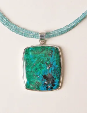 Chrysocolla and Aquamarine Beaded Necklace - One of a Kind