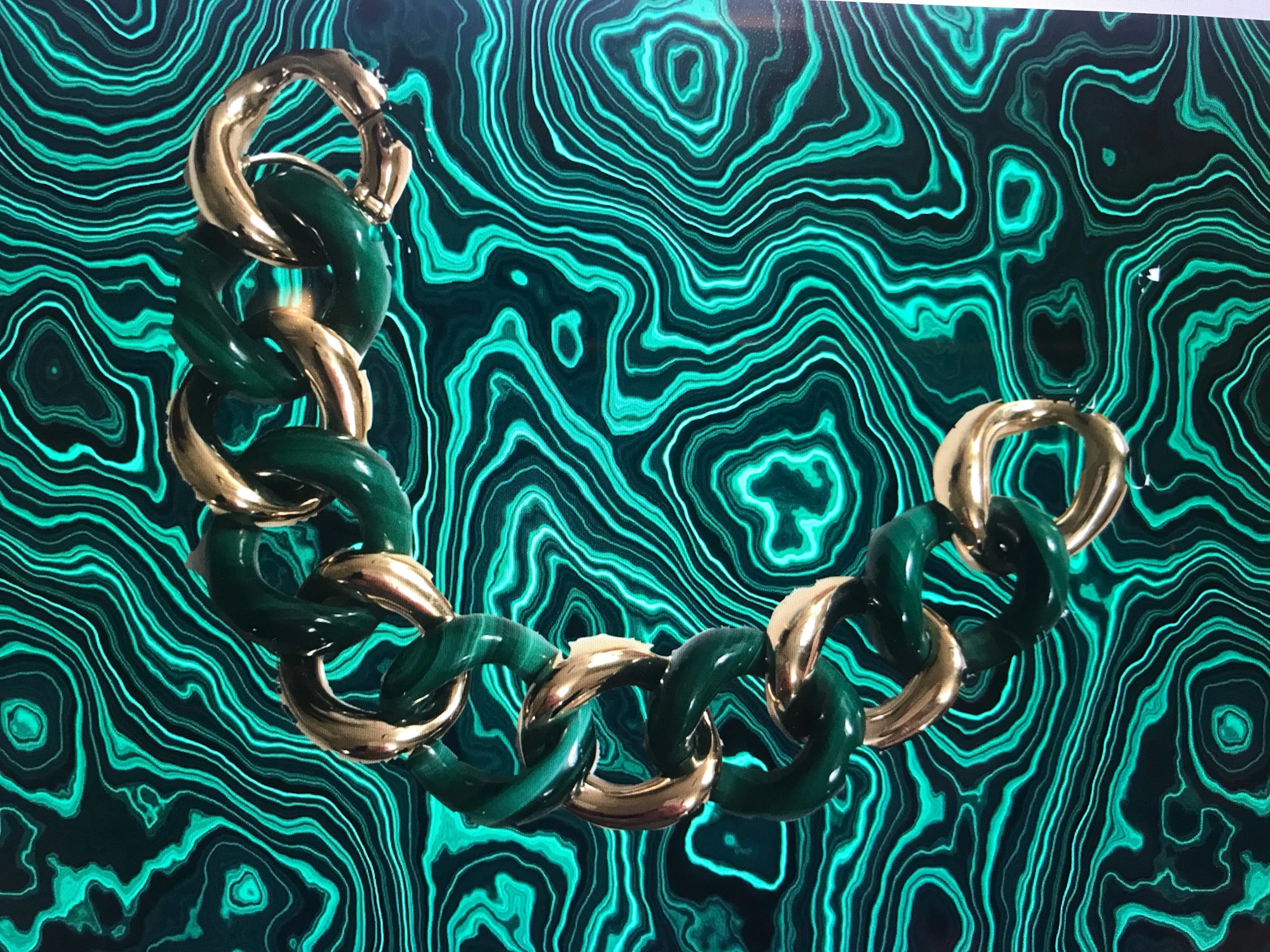 Elegant Alternating Yellow Gold and Ebony Wood Curved Link Bracelet