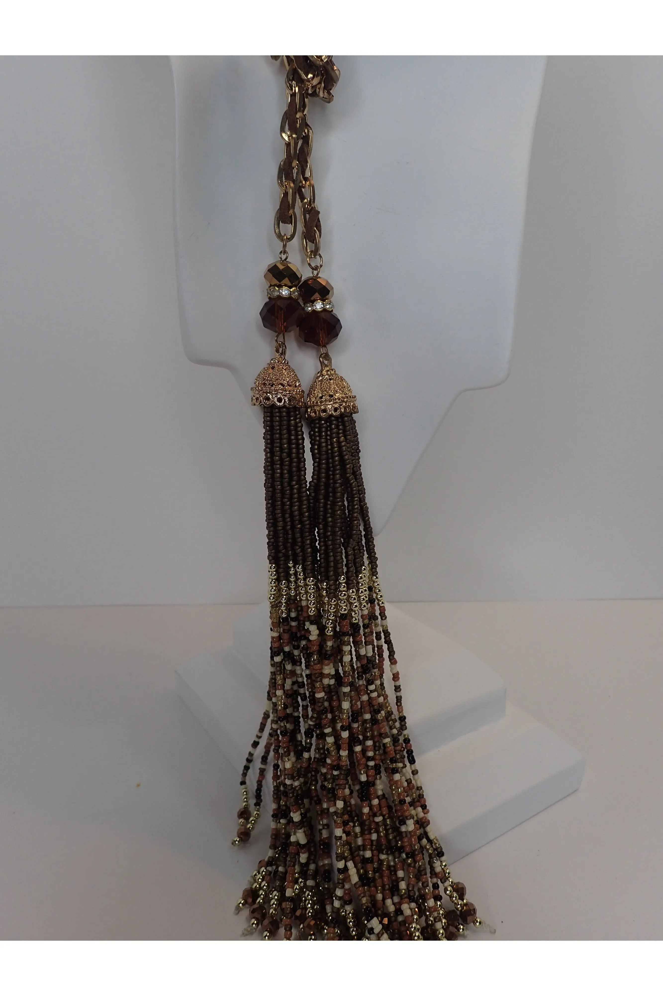 Emma Bronze And Gold Tassel Necklace