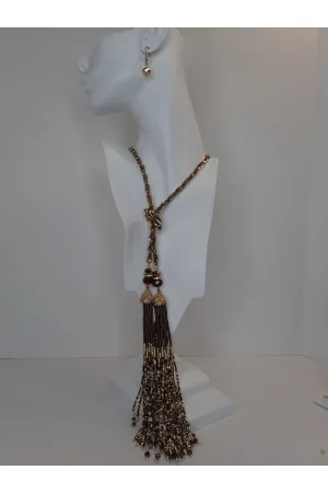 Emma Bronze And Gold Tassel Necklace