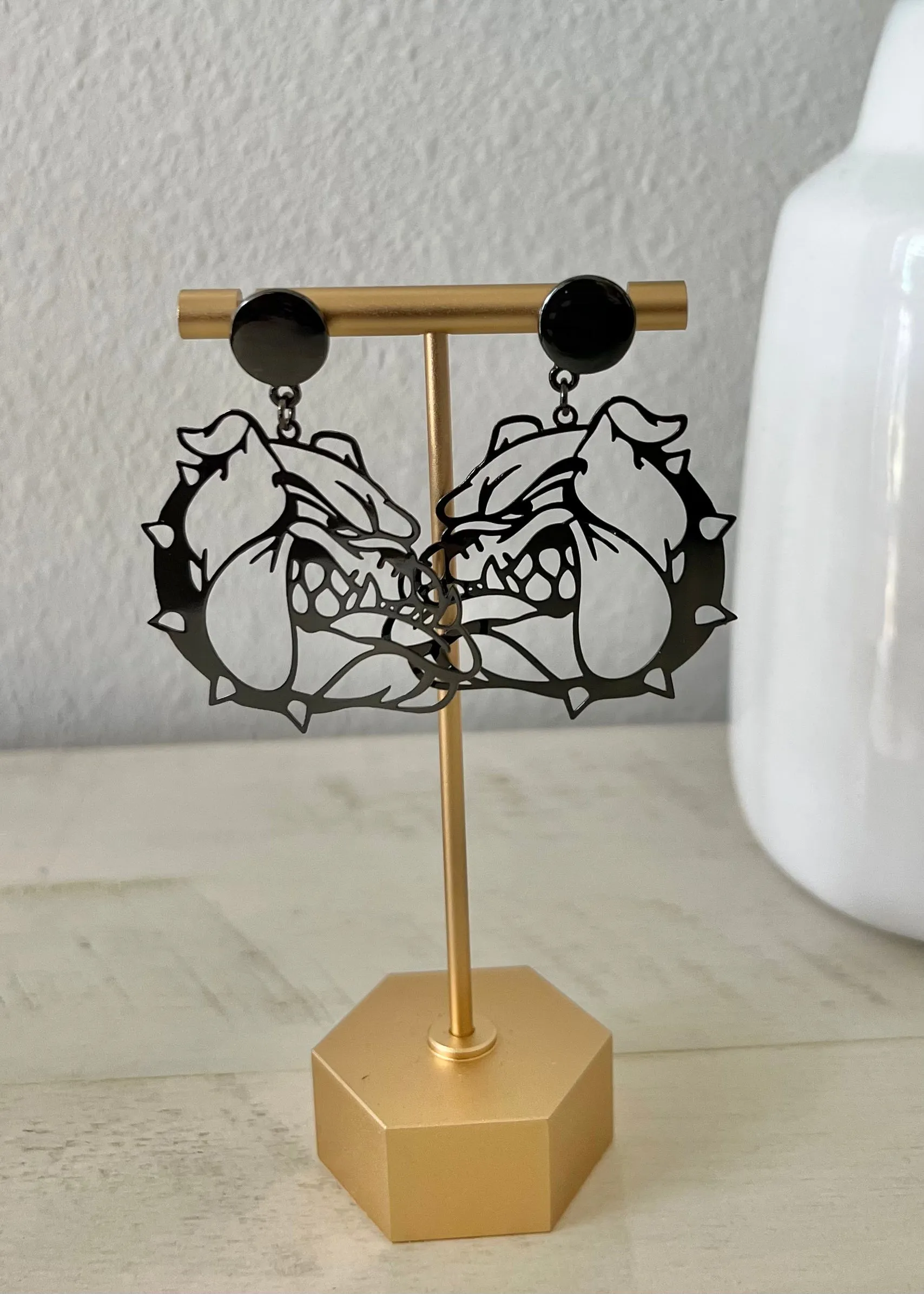 Filigree Bulldog Earrings