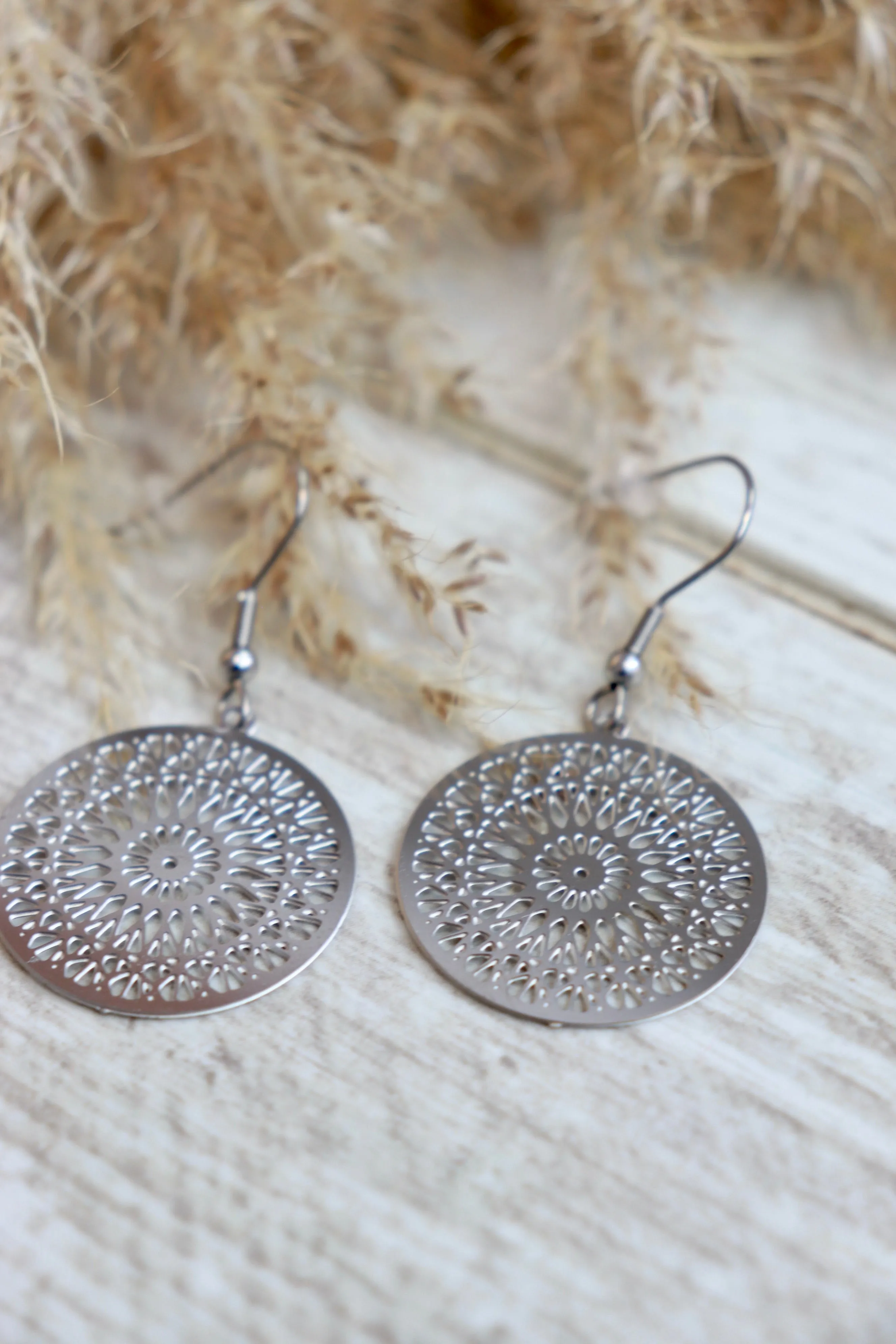 Filigree sun earrings (Silver)