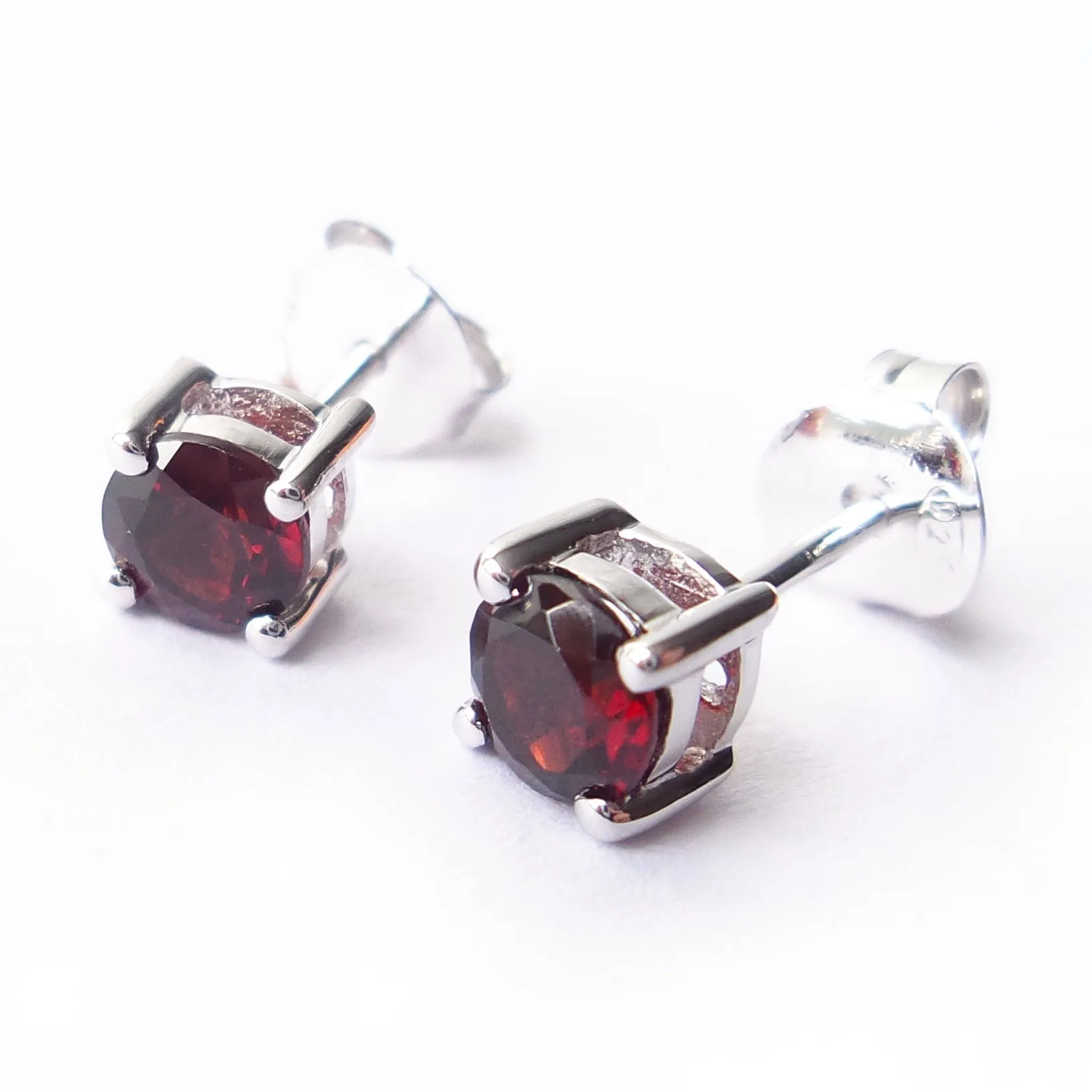 Garnet 925 Sterling Silver January Birthstone Earrings