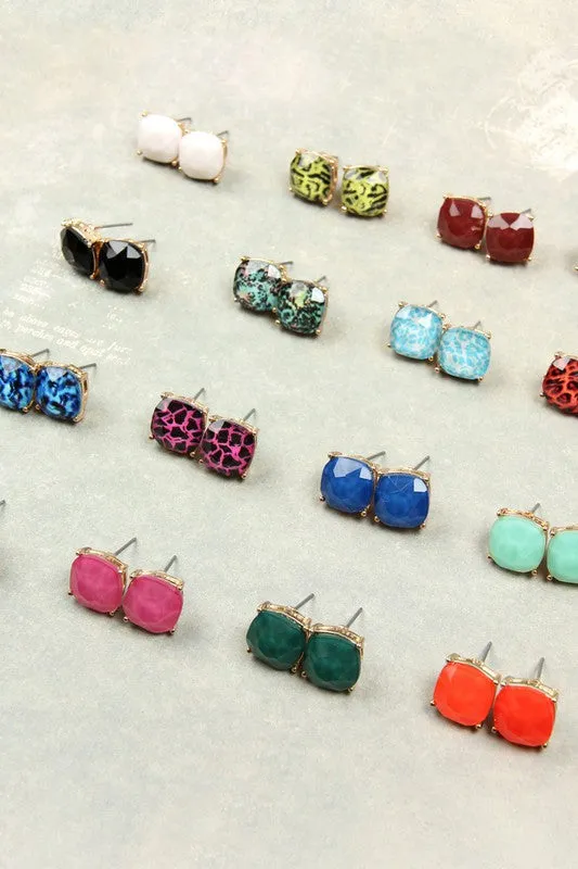 Garnet Stud Earrings