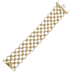 Gold Three Row Circle Bracelet