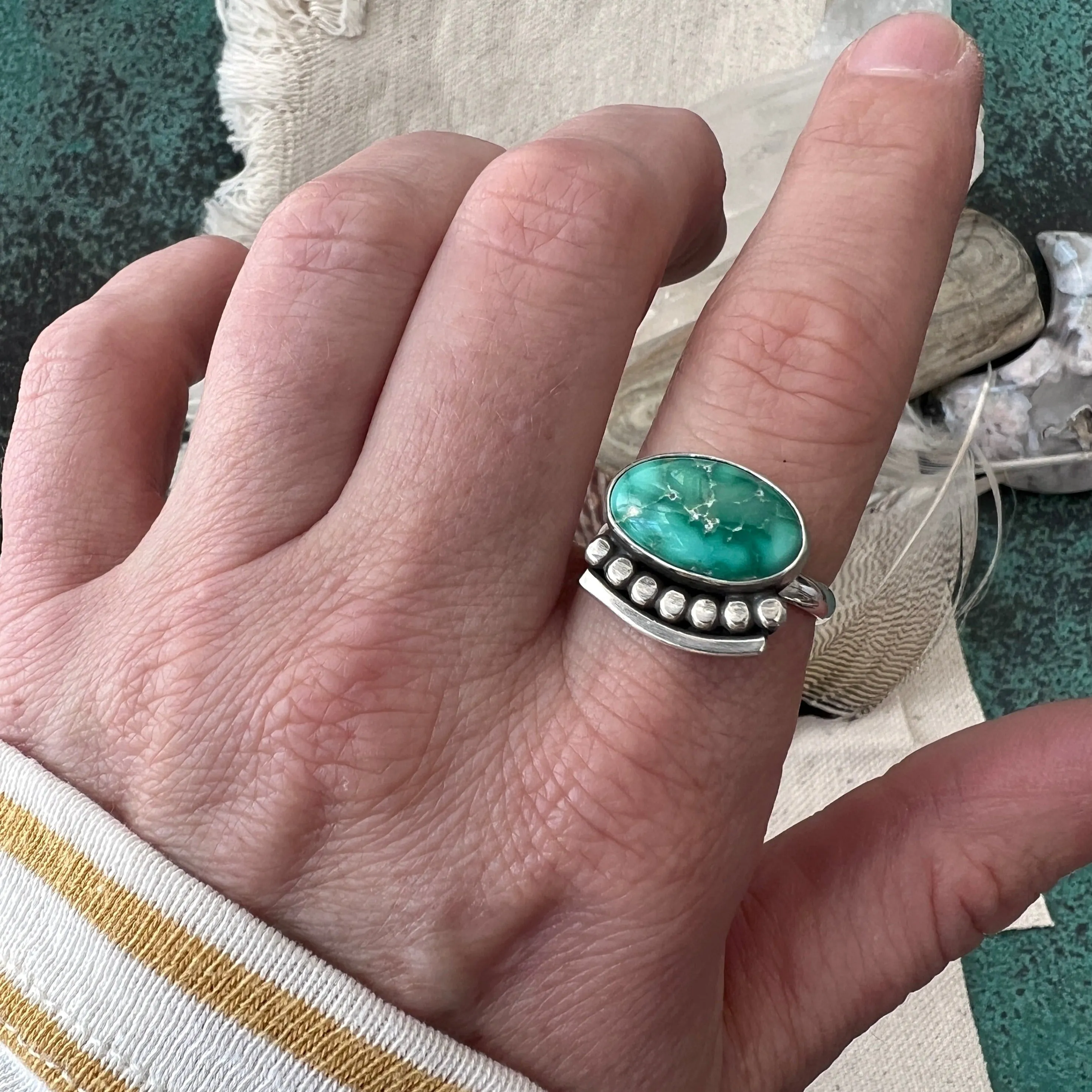 Green Meadow Ring Sz 7.5