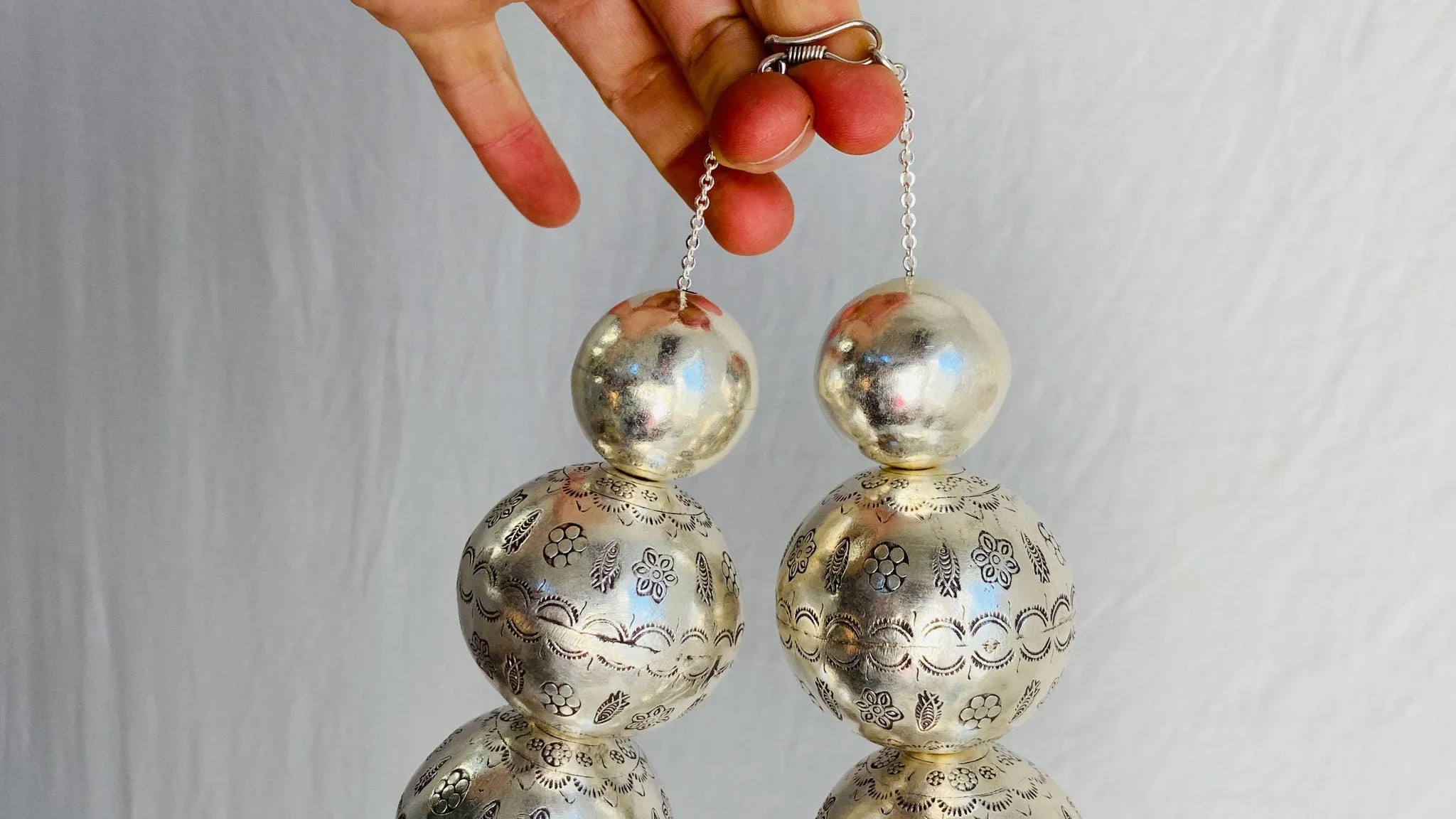 Huge Silver Bead Necklace. Bench Beads. Gorgeous.