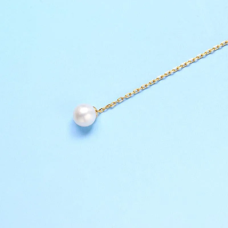 Natural Pearl Moon Tassel Necklace