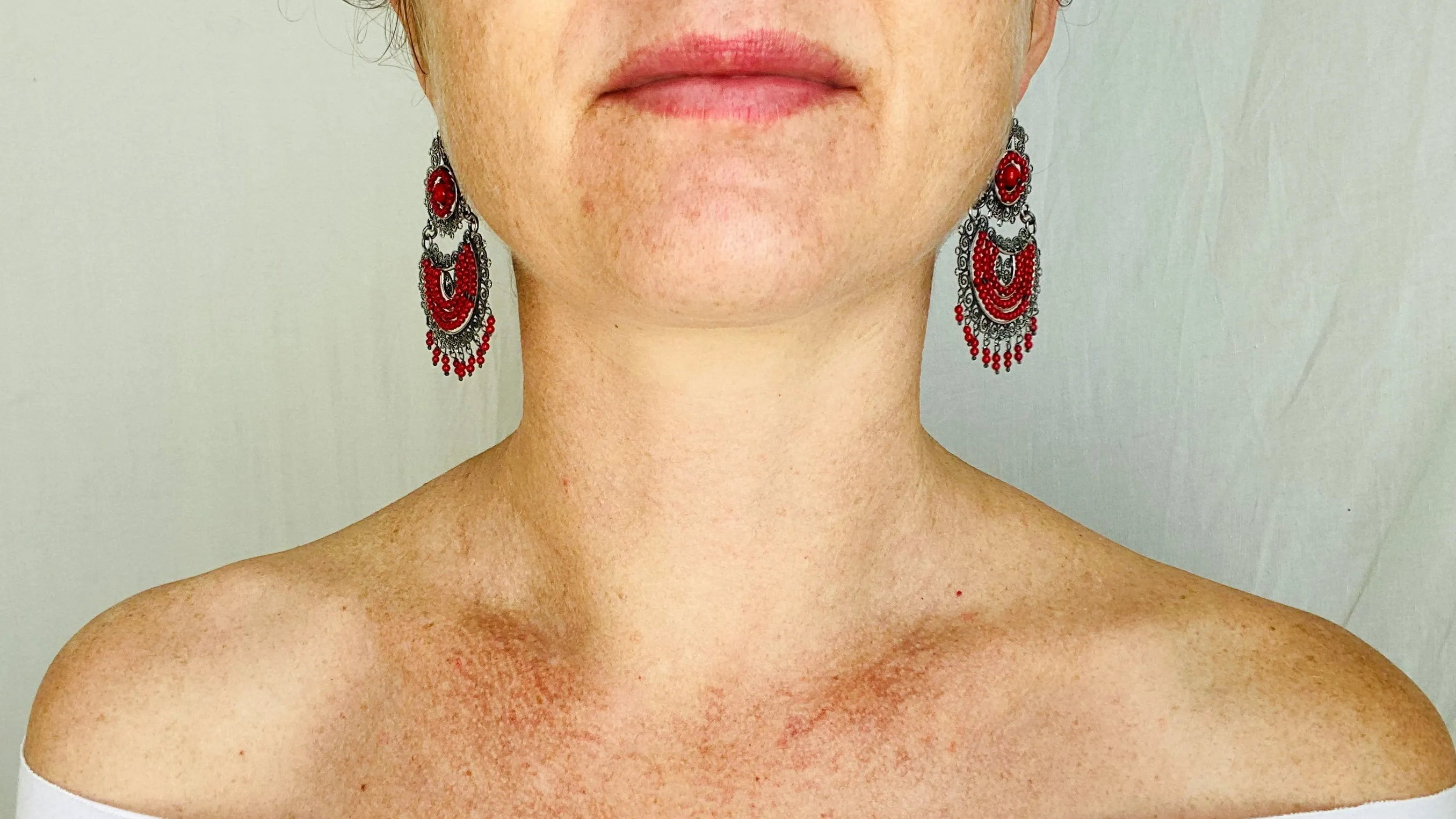 Oaxacan Filigree Earrings. Red Coral. Sterling Silver. Mexico. Frida Kahlo