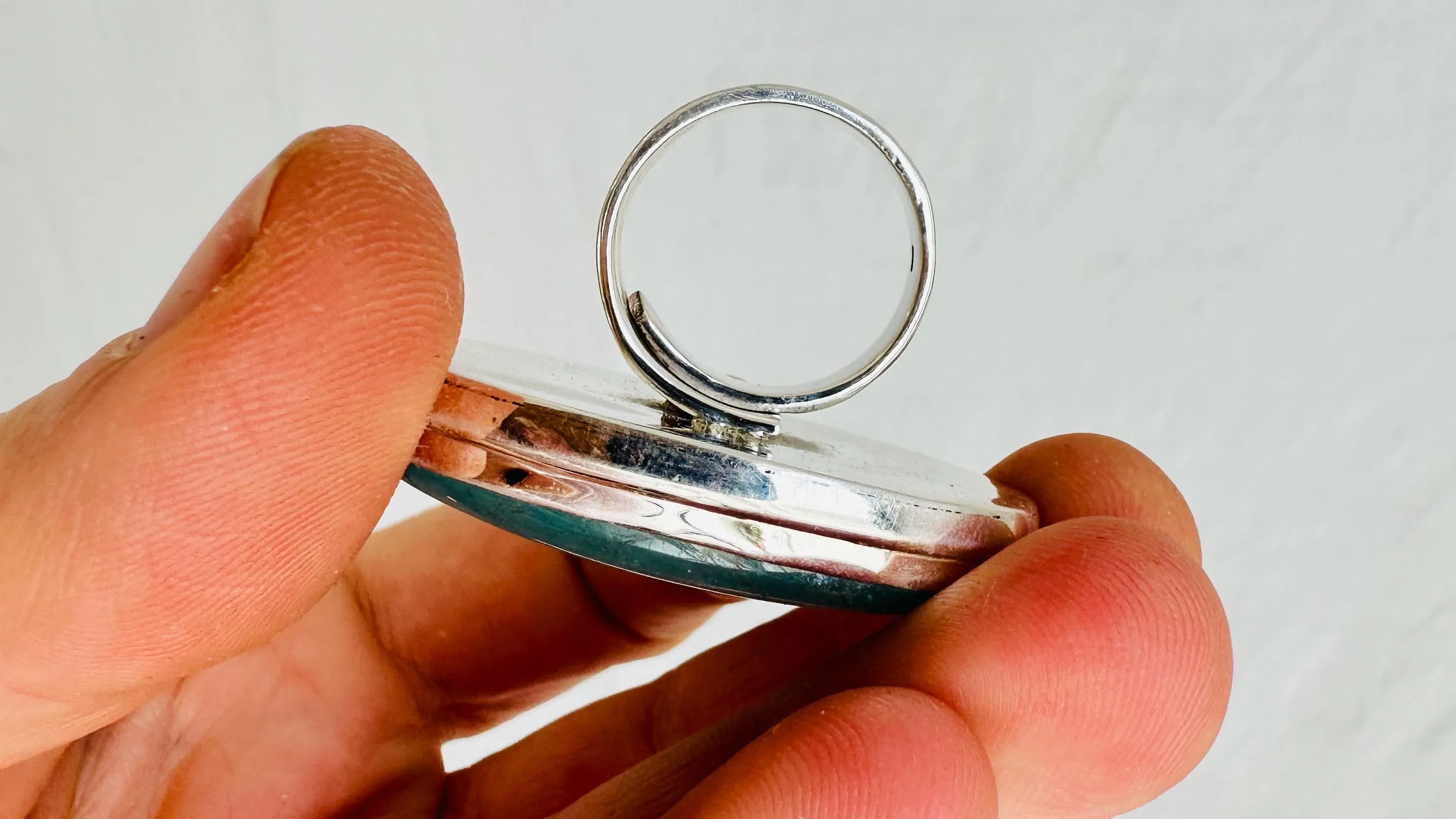 Oversized Aquamarine Cocktail Ring | Handmade Adjustable Sterling Silver | Unique Gemstone Jewelry.