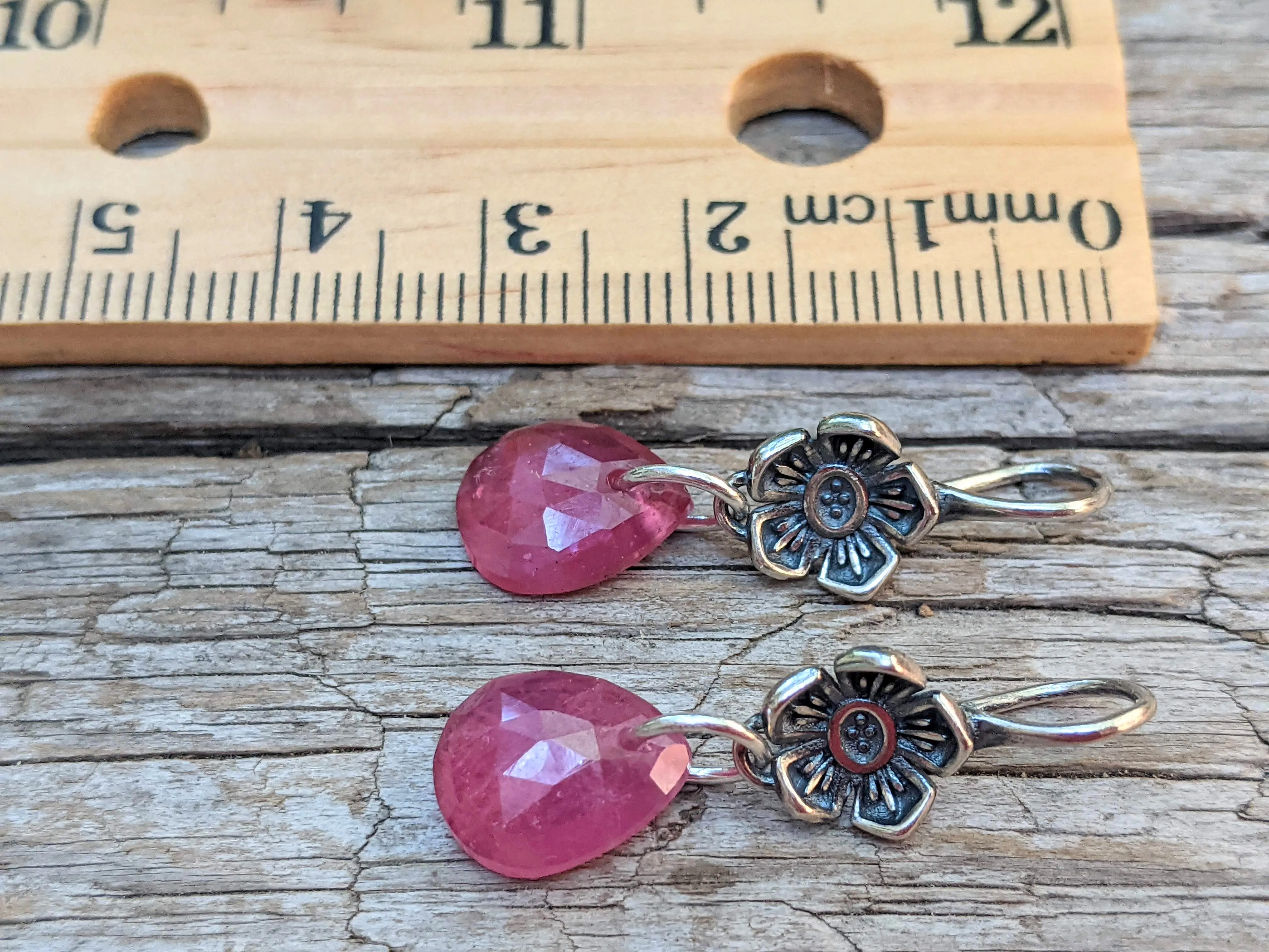 Pink Ruby Artisan Earrings