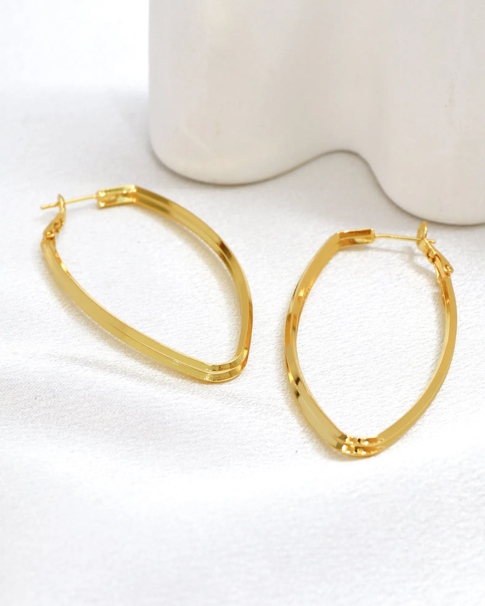 Pyra Gold Irregular Hoop Earrings