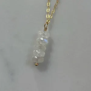 Rainbow Moonstone Drop Necklace