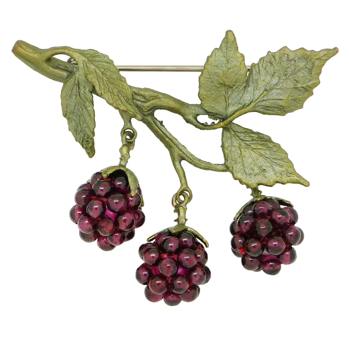 Raspberry Garnet Wire Drop Earrings by Michael Michaud 4088