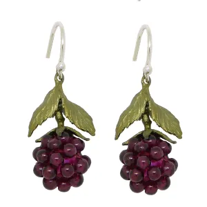 Raspberry Garnet Wire Drop Earrings by Michael Michaud 4088