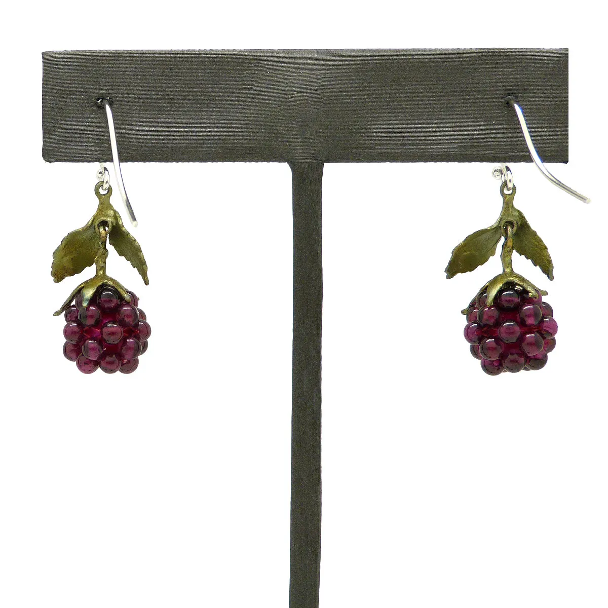 Raspberry Garnet Wire Drop Earrings by Michael Michaud 4088