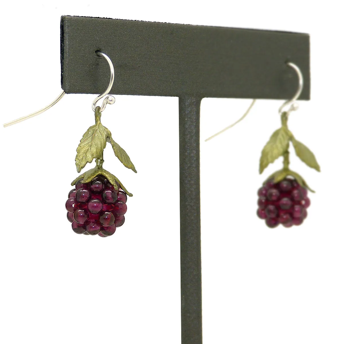 Raspberry Garnet Wire Drop Earrings by Michael Michaud 4088