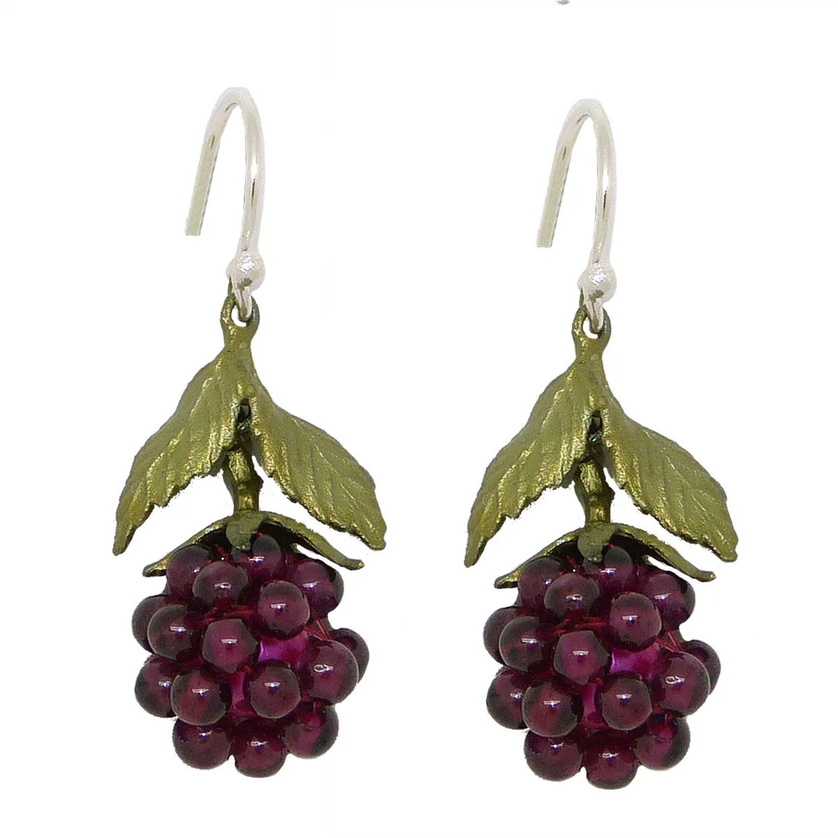 Raspberry Garnet Wire Drop Earrings by Michael Michaud 4088