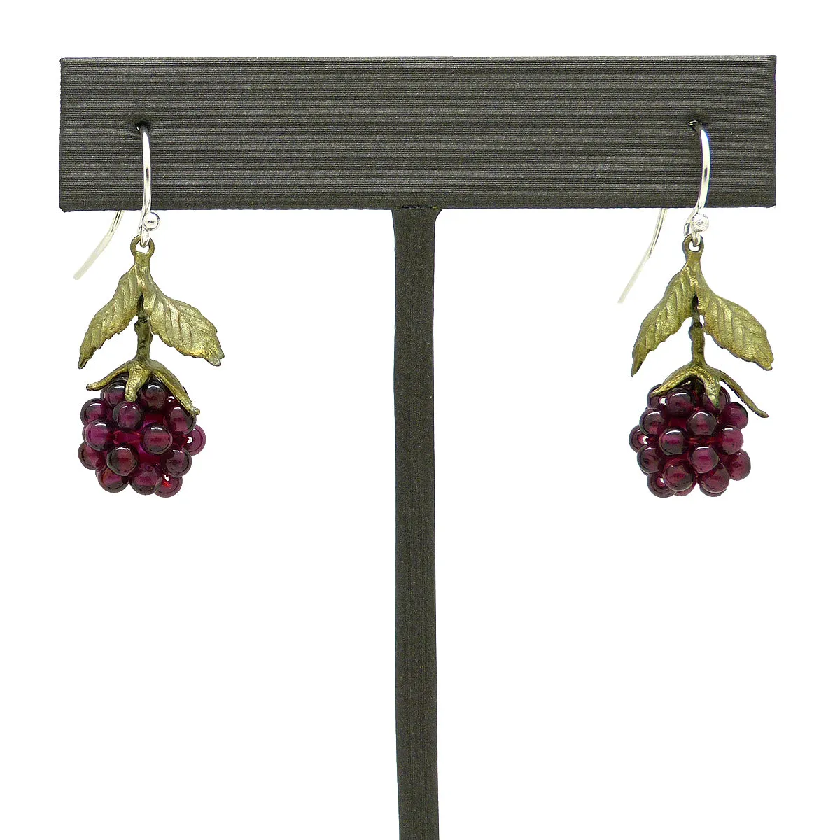 Raspberry Garnet Wire Drop Earrings by Michael Michaud 4088