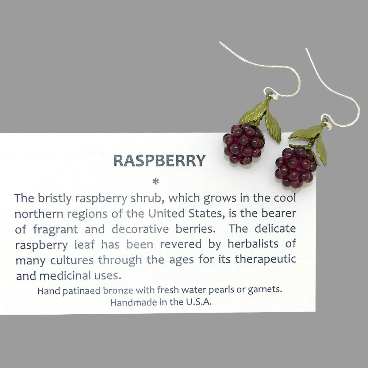 Raspberry Garnet Wire Drop Earrings by Michael Michaud 4088