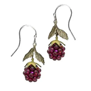 Raspberry Garnet Wire Drop Earrings by Michael Michaud 4088