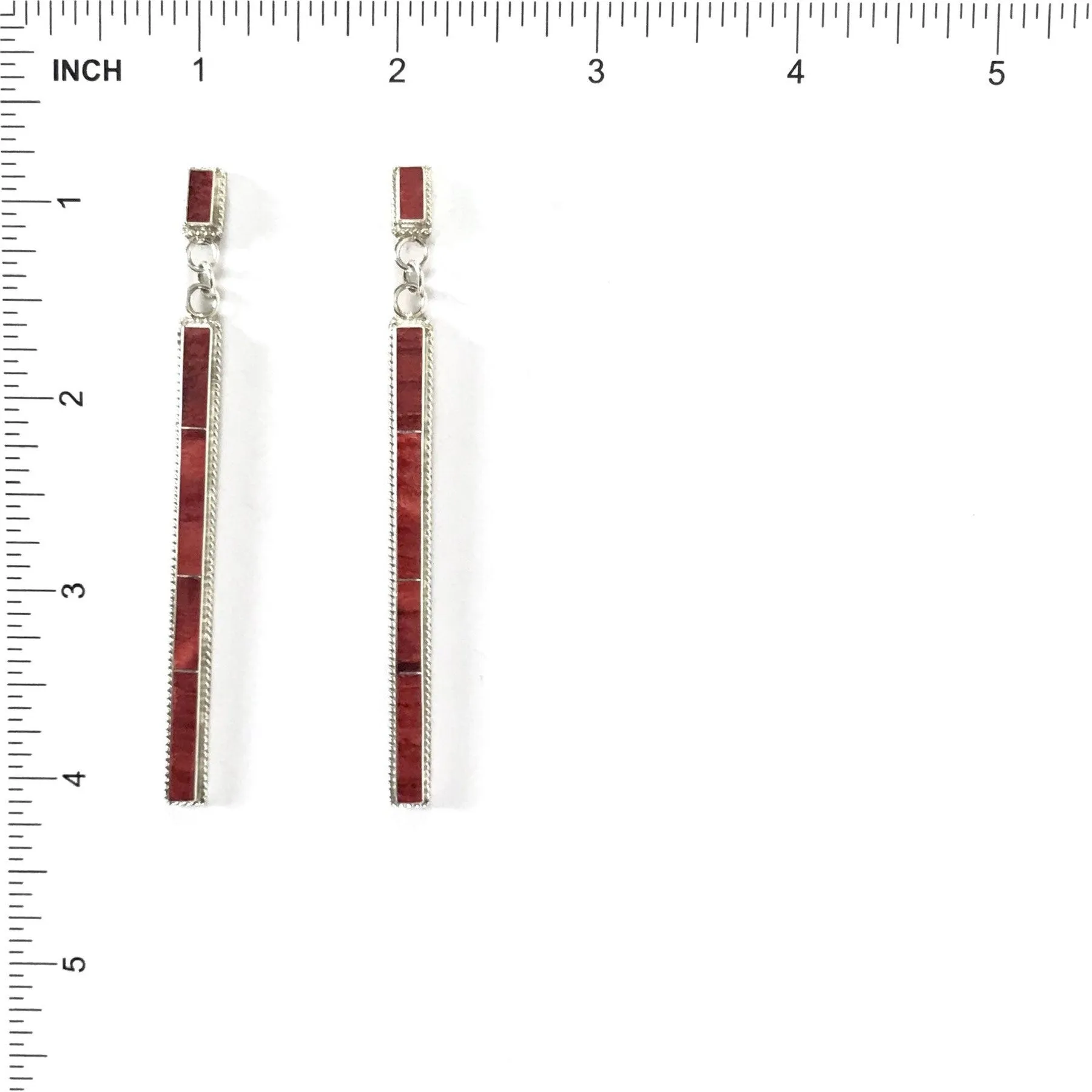 Ricky Booqua Long Channel Inlay Dangle Earrings