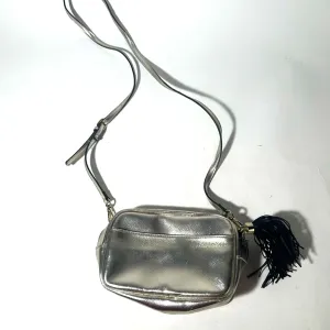 Silver Crossbody Bag with Tassel