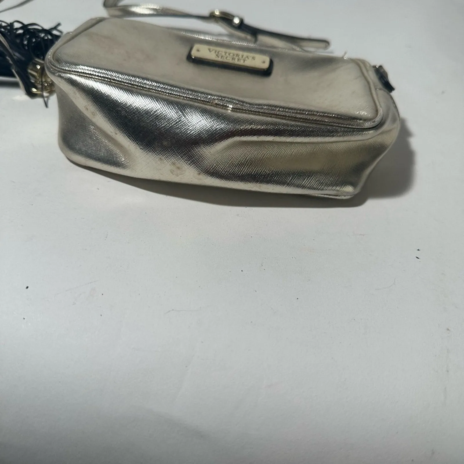Silver Crossbody Bag with Tassel
