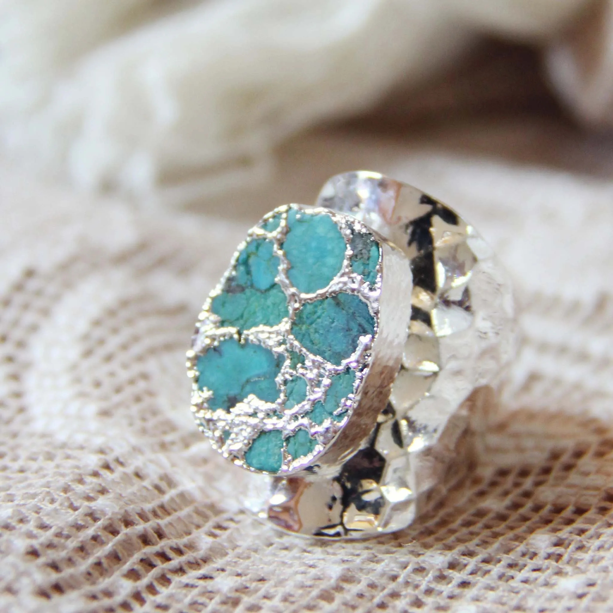 Tangled Turquoise Ring in Silver