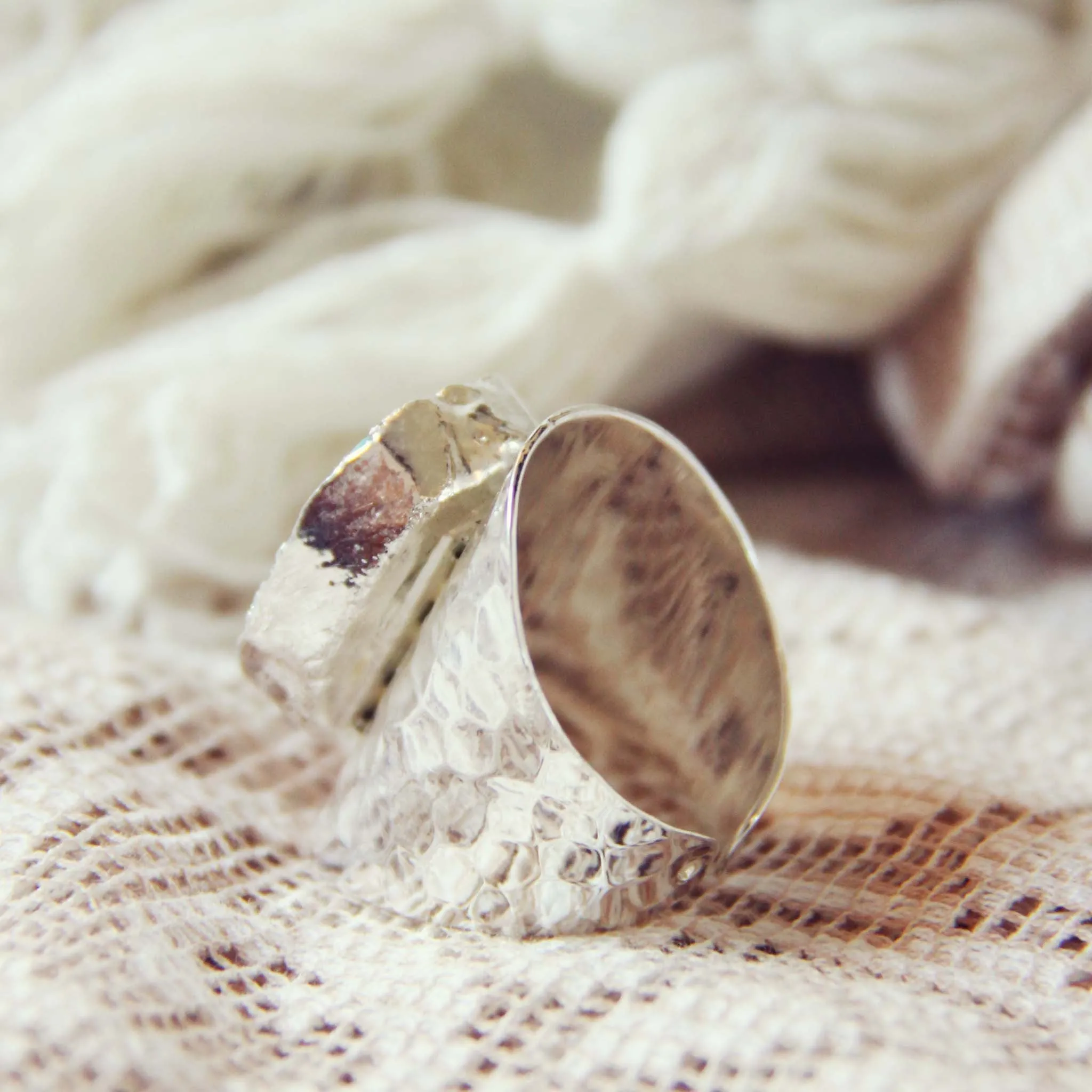 Tangled Turquoise Ring in Silver